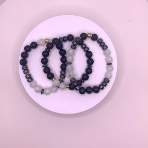 Men’s Obsidian, Moonstone and Hematite Bracelets